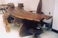 Black Walnut Curved Desk